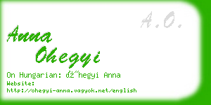 anna ohegyi business card